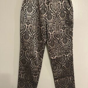 Cato Black and Gold Paisley Pants